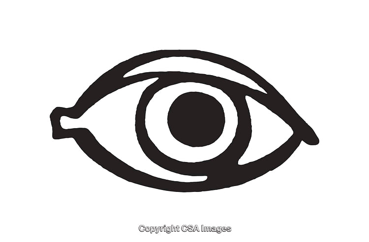 Black and White Illustration of an Eye Line Art Drawing