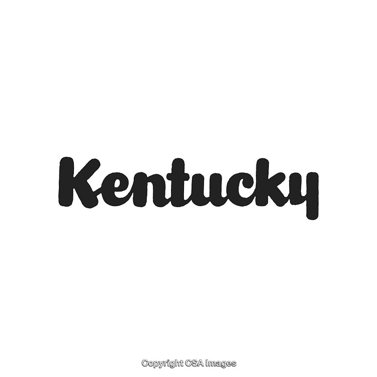 Stylized Typographic Design Featuring Kentucky in Bold Script Font