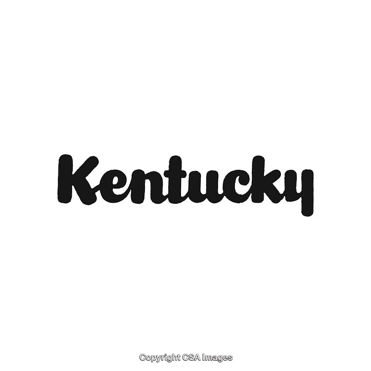 Stylized Typographic Design Featuring Kentucky in Bold Script Font