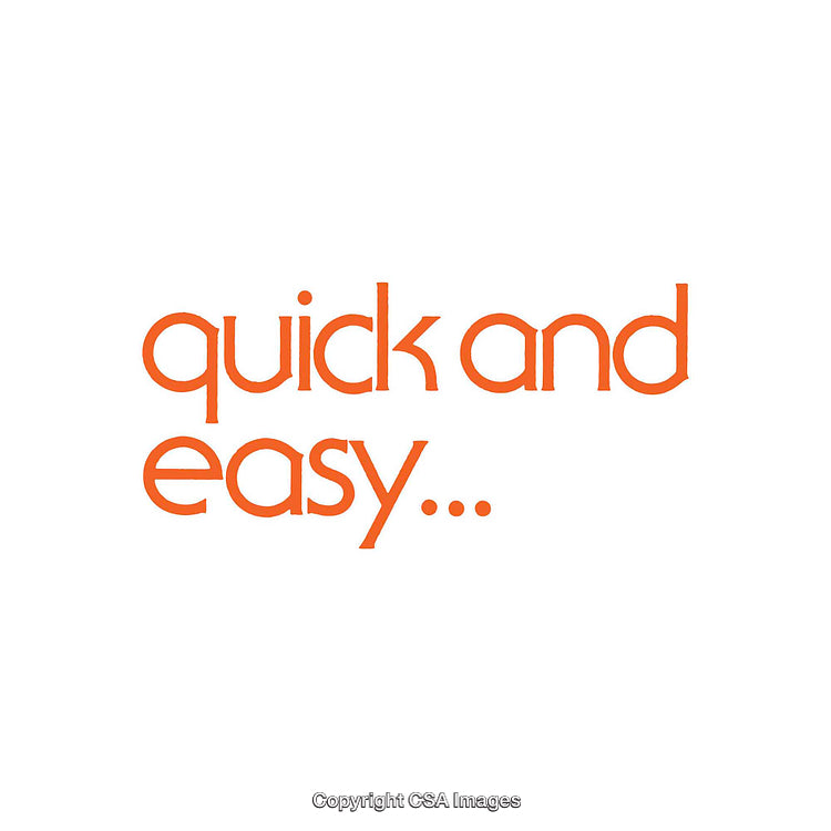 Modern Typography Displaying 'Quick and Easy' in Bold Orange Text