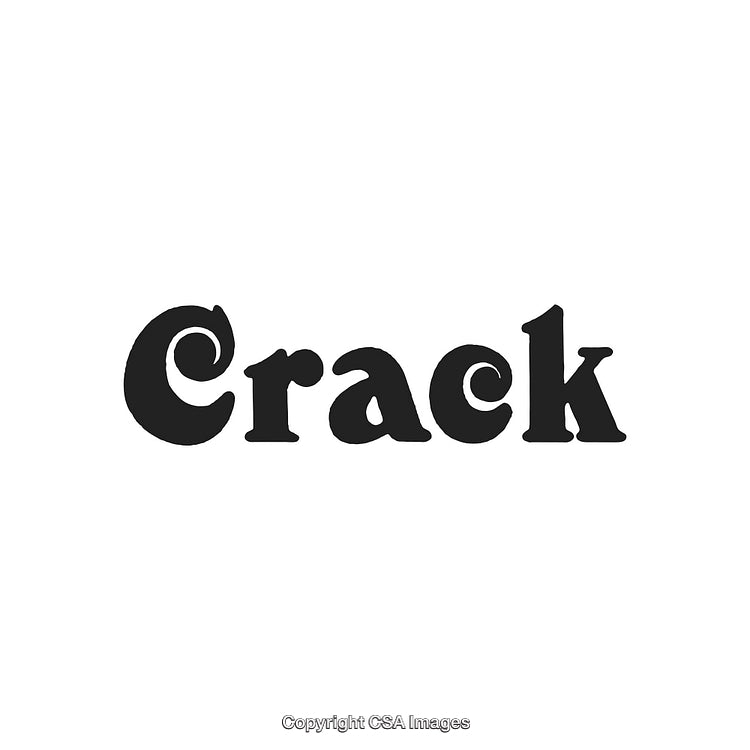 Illustration of the Word Crack with Vintage Typographic Style in Bold Lettering