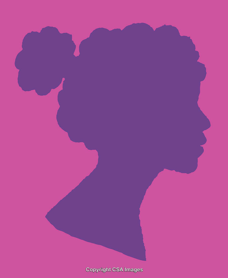 Purple Silhouette of a Woman on Vibrant Pink Background
