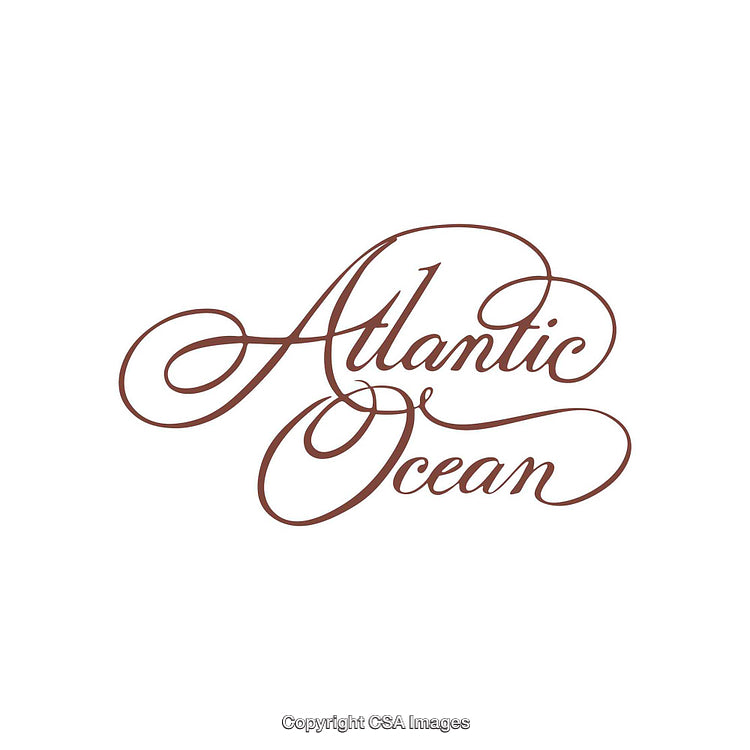 Atlantic Ocean Handwritten Typography with Elegant Stylish Cursive Lettering