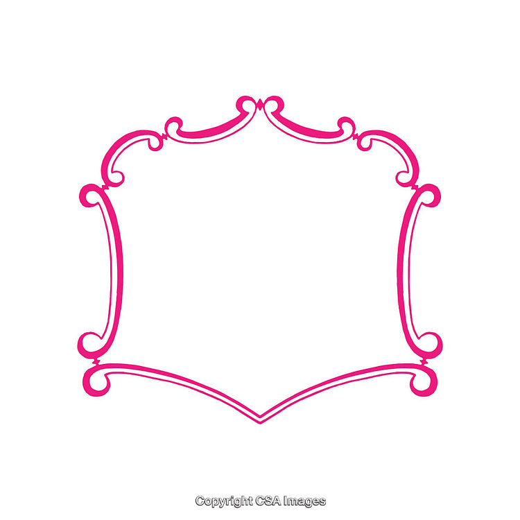 Elegant Pink Ornamental Frame Design on White Background for Decorative Use
