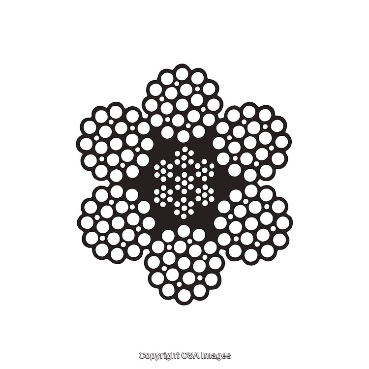 Black and White Abstract Pattern With Circular Floral Design Elements