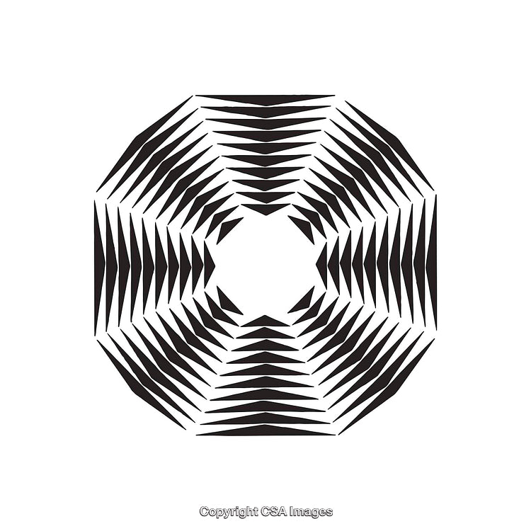 Abstract Black and White Geometric Radial Design with Sharp Angular Patterns