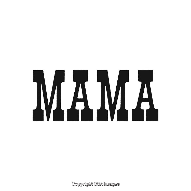 Bold Black Text 'Mama' with a Minimalist White Background