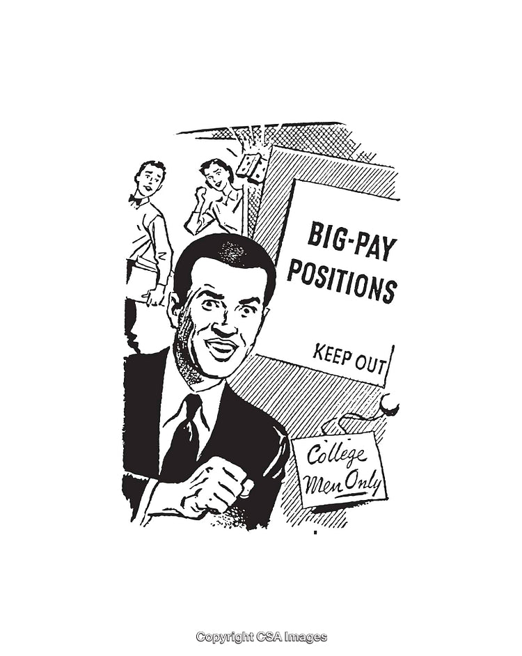 Vintage Illustration Advocating Professional Opportunities for Educated Individuals
