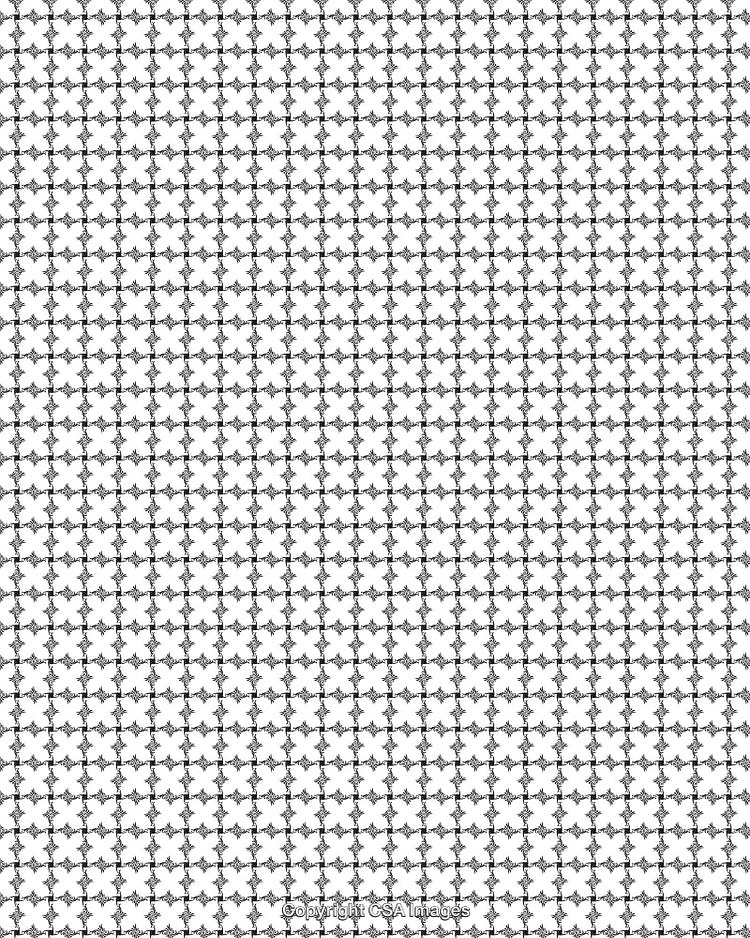 Black and White Star Pattern Repeating Symmetrical Geometric Background