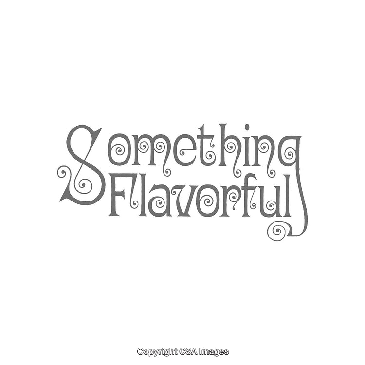Intricate Typography Artwork Reading 'Something Flavorful' in Stylish Ornate Text