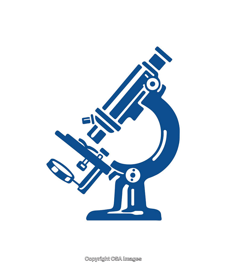 Blue Microscope Illustration Representing Science Exploration and Research