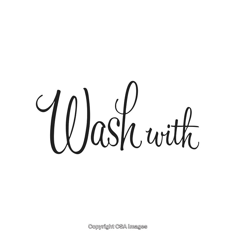 Elegant Handwritten Script Featuring 'Wash With' in Stylish Calligraphy