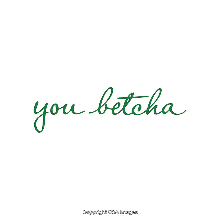 Elegant Handwritten Green Lettering on White Background