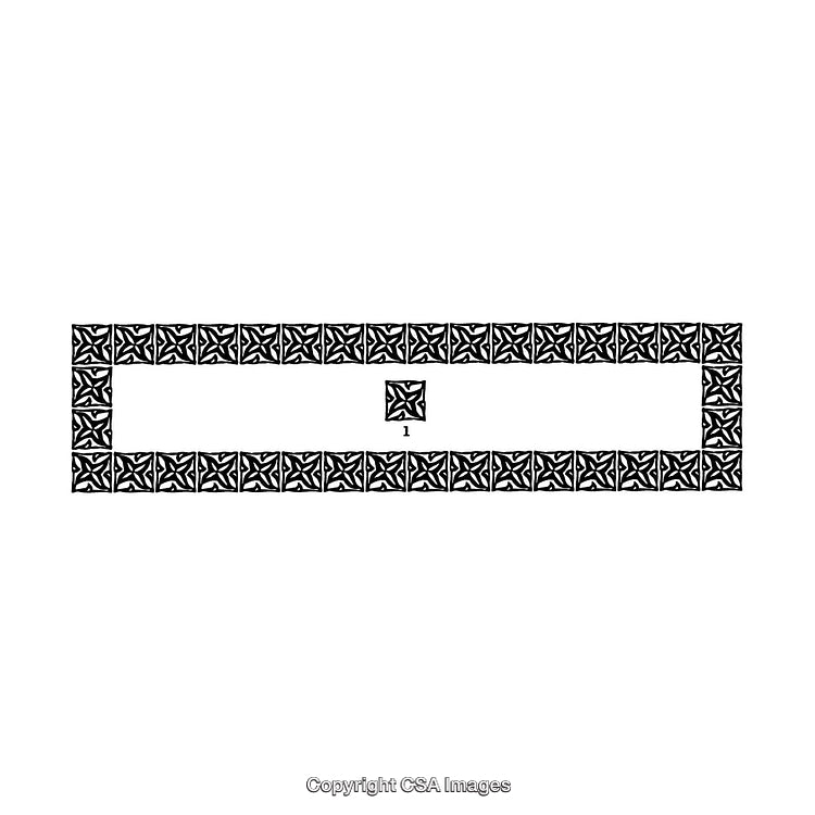 Black and White Decorative Border Frame with Geometric Patterns