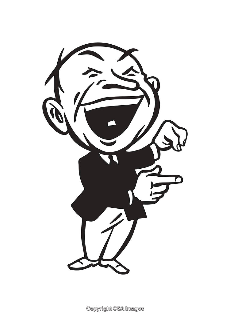 Retro Cartoon Style Laughter Illustration Of a Person Pointing and Laughing