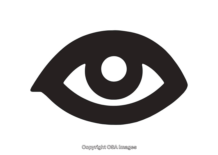 Black And White Minimalistic Eye Icon Symbolizing Vision And Awareness