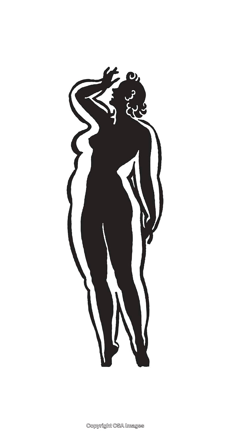 Silhouette of a Graceful Woman Expressing Elegance and Serenity