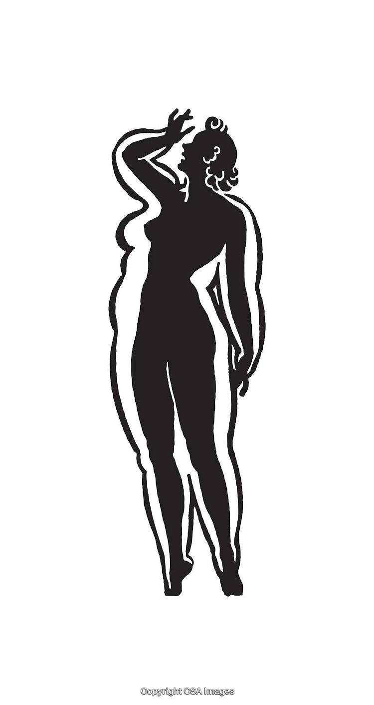 Silhouette of a Graceful Woman Expressing Elegance and Serenity