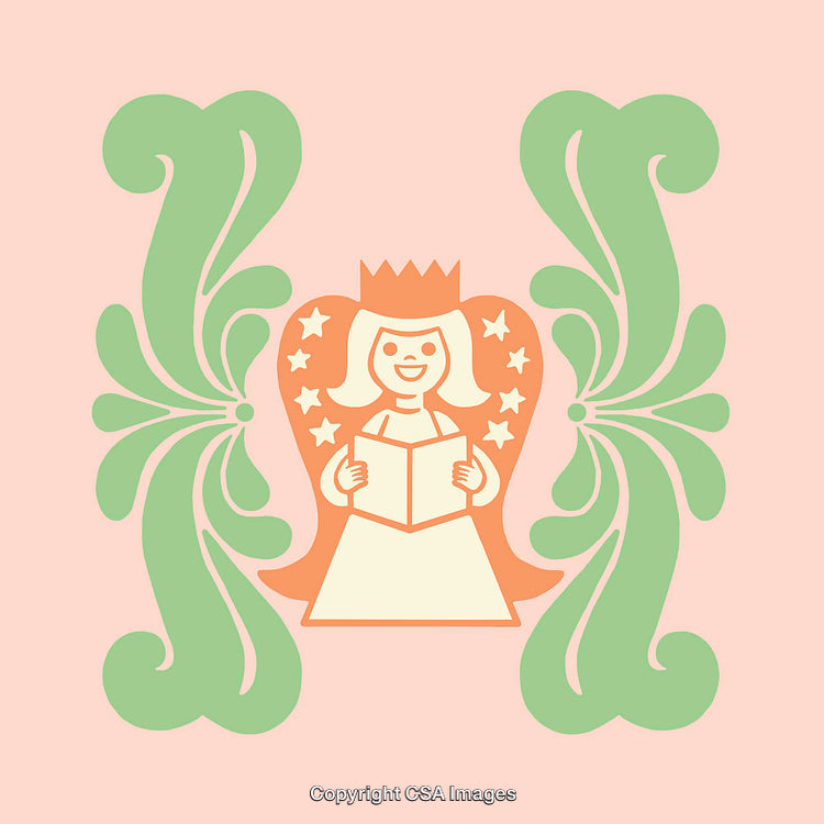 Whimsical Illustration Featuring a Smiling Character in a Decorative Vintage Style
