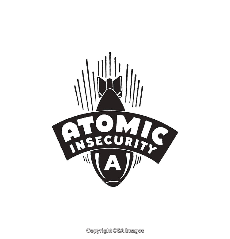 Monochrome Atomic Themed Line Art Logo With Bold Typography Design