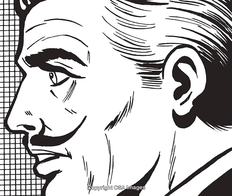 Retro Style Male Portrait Illustration with Classic Aesthetic Features