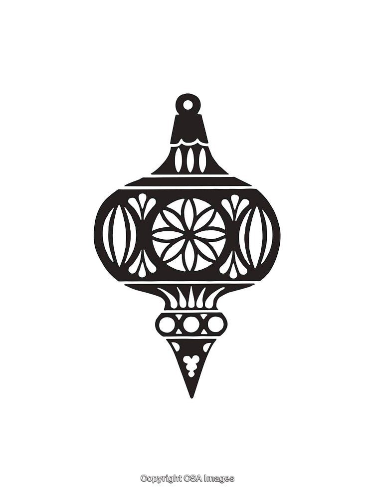 Intricate Black and White Line Art Illustration of Decorative Ornament Design