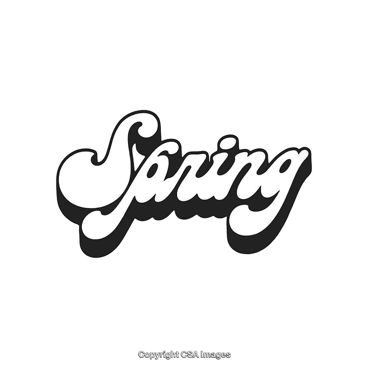Elegant Stylized 'Spring' Typography Design in Black-and-White Classic Style