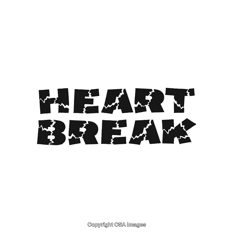 Broken Text Design Featuring the Word 'Heartbreak' with Cracked Detailing