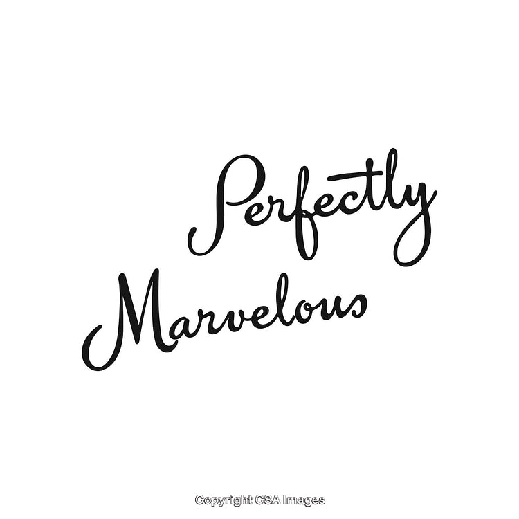 Elegant Calligraphy Lettering with the Phrase Perfectly Marvelous in Black Script