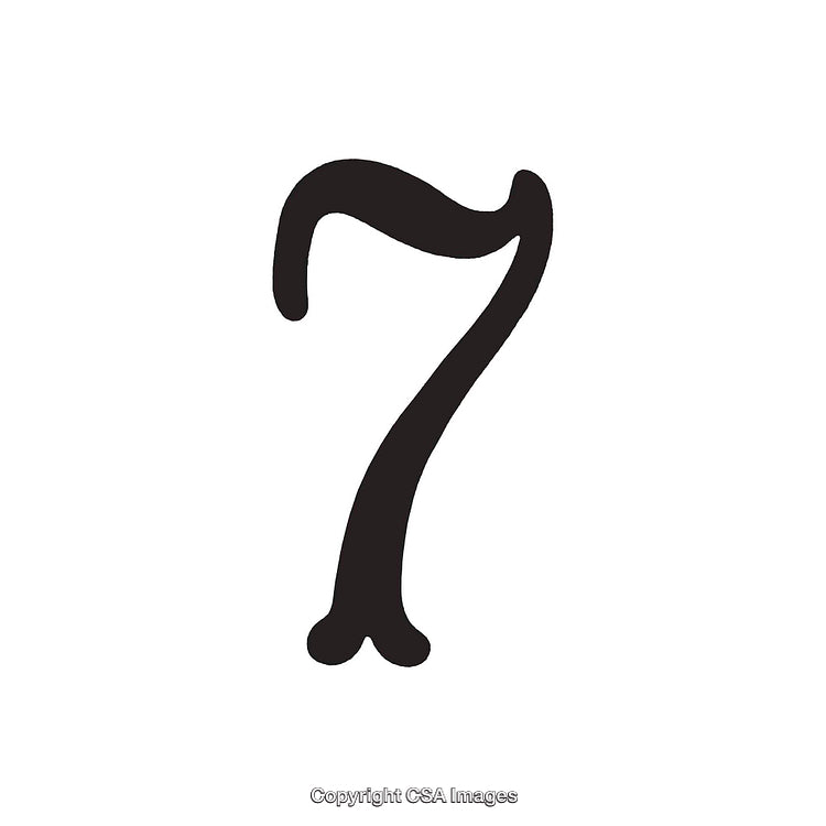 Artistic Representation of the Number Seven in a Creative Design