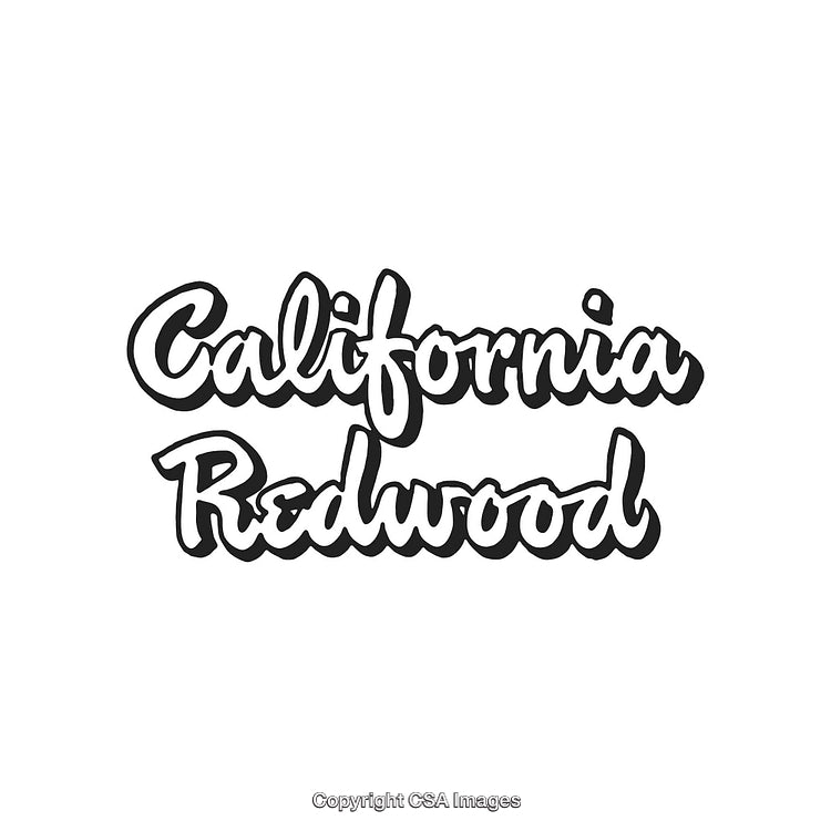 California Redwood Text Design with Stylish Bold Lettering on White Background