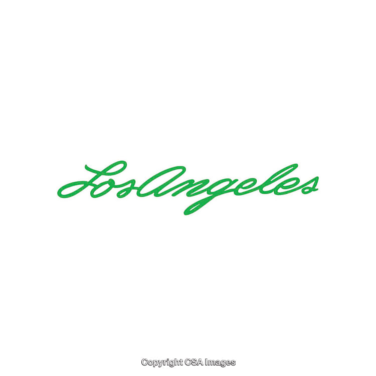 Bold Green Los Angeles Typography Design on White Background