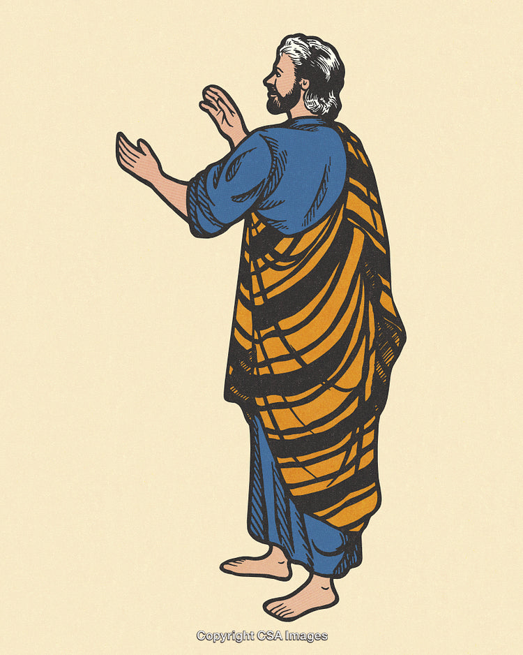 Illustration of a Historical Man in Traditional Clothes Facing Sideways