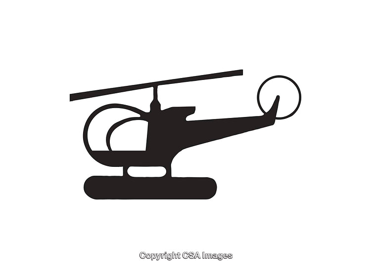Black And White Silhouette of a Helicopter Icon