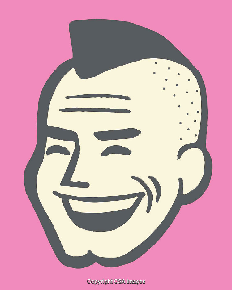 Retro-Styled Smiling Face Illustration With Bold Colors
