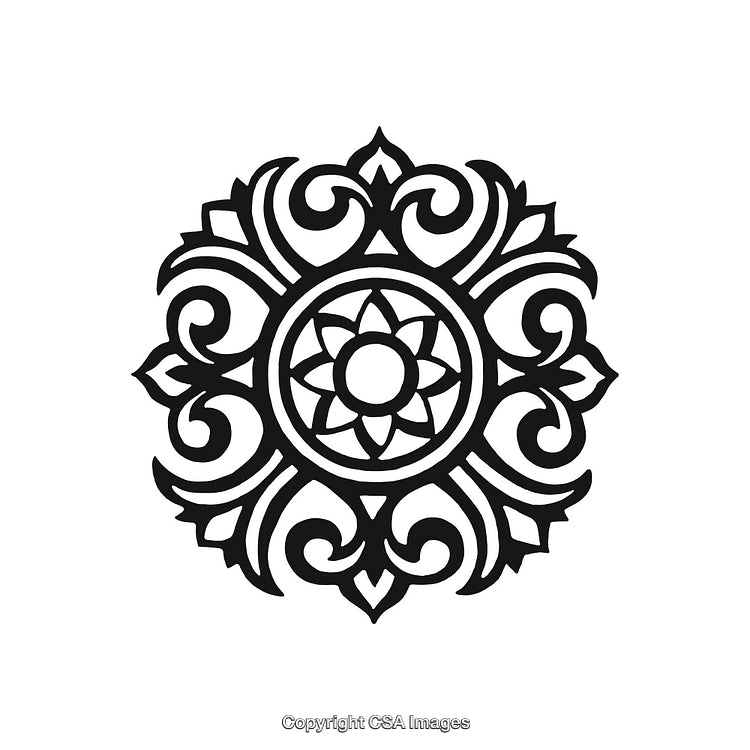 Intricate Black and White Decorative Ornament Design