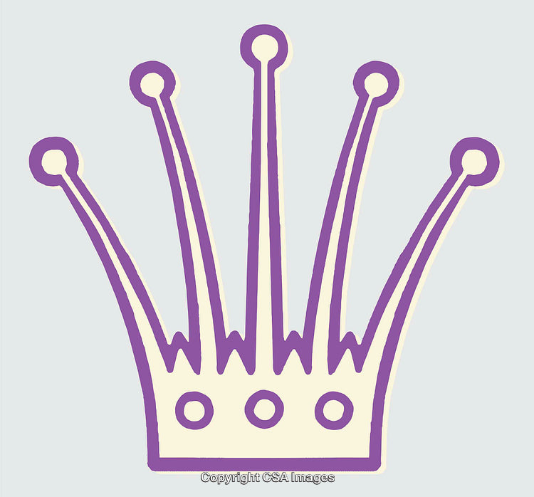 Purple and Beige Crown Illustration Representing Royalty and Elegance