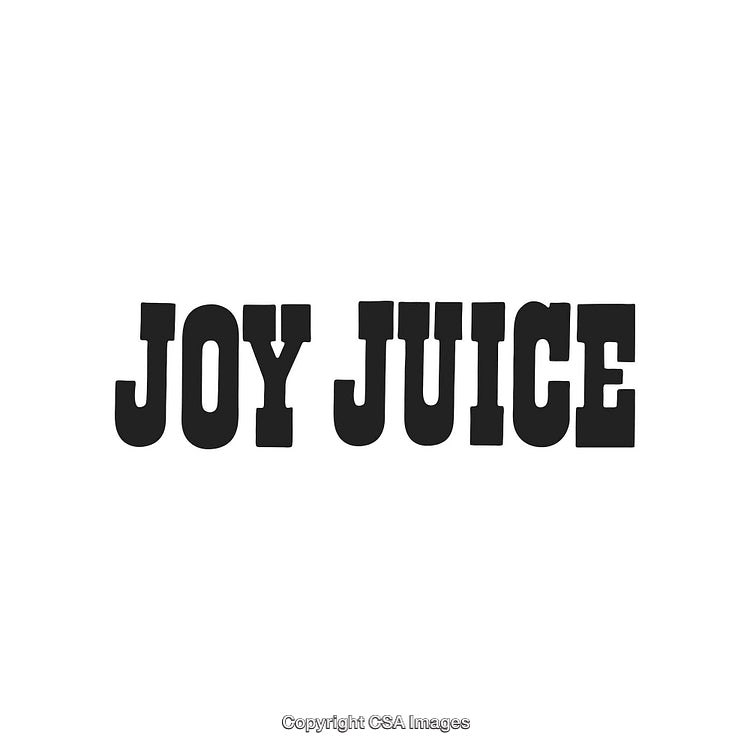 Bold Black Text Joy Juice Design on a Minimalist White Background
