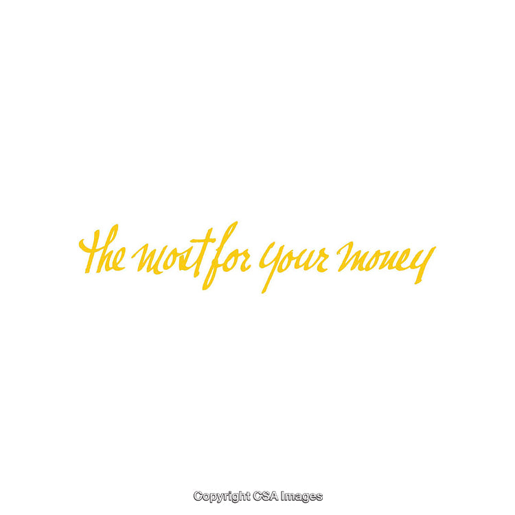 Yellow Text Illustrating Financial Value on a Simple Elegant White Background