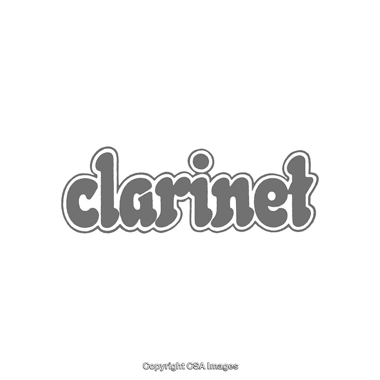 Gray Clarinet Text Logo on a White Background
