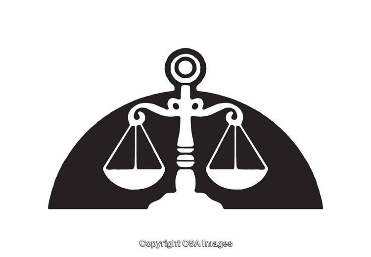Black and White Icon of Scales Symbolizing Justice and Equality