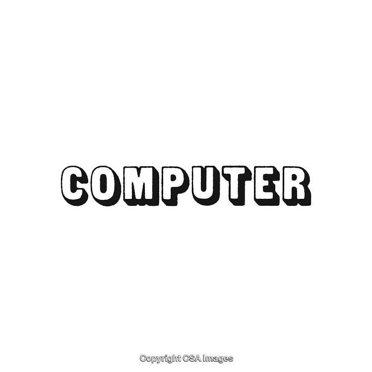 Stylized Typography of the Word Computer in Bold Text Design