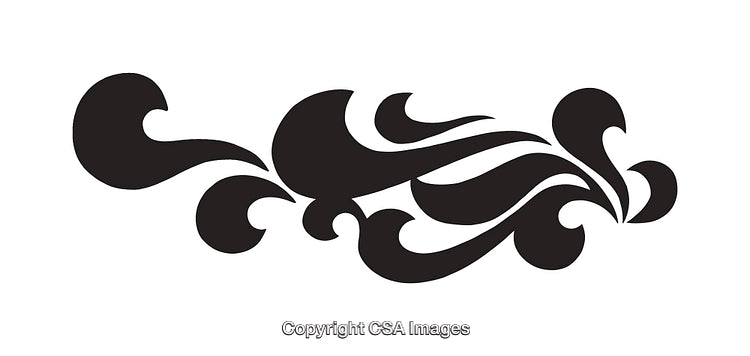 Elegant Black Floral Decorative Pattern in Bold Silhouette Style