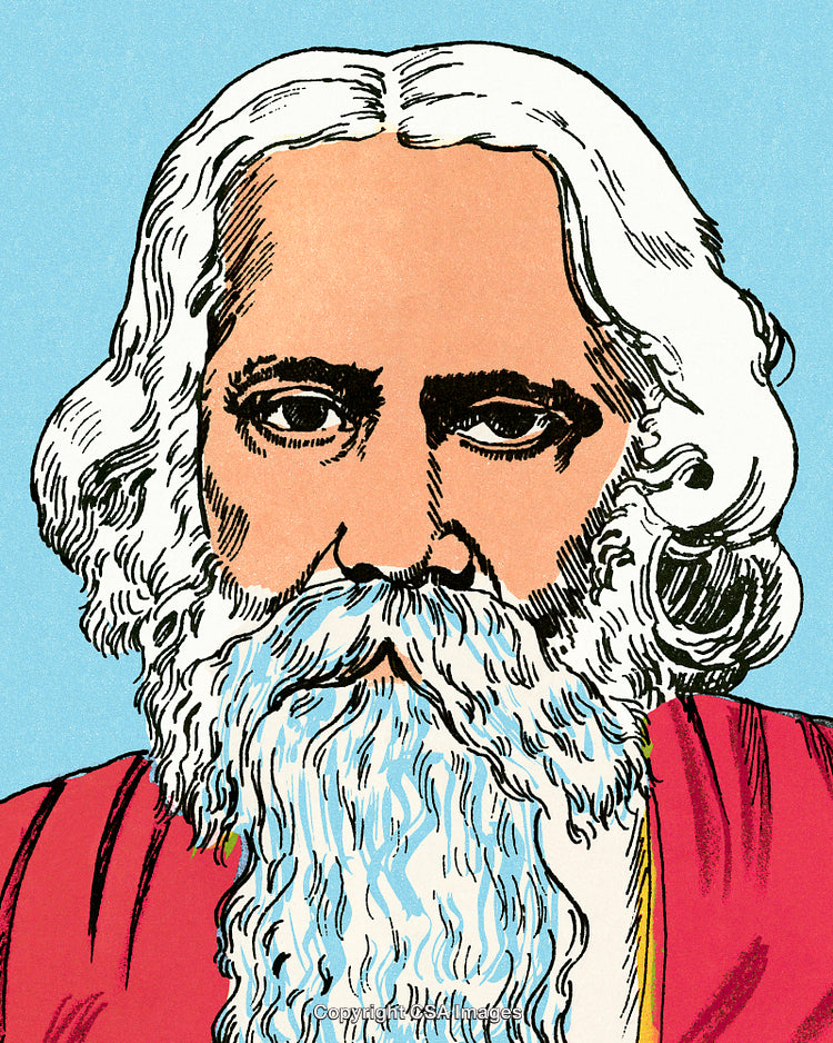 Artistic Portrait of a Bearded Man in Colorful Ink Illustration Style