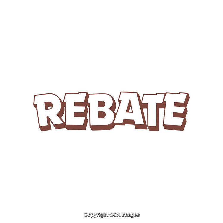 Bold Cartoon Style Rebates Text Graphic for Promotions and Marketing