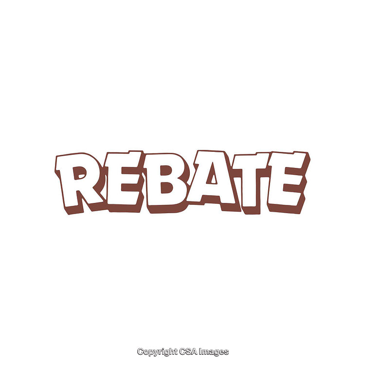 Bold Cartoon Style Rebates Text Graphic for Promotions and Marketing