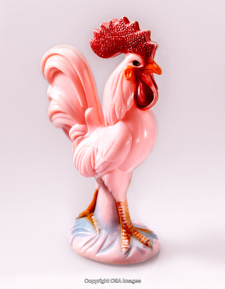 Colorful Ceramic Rooster Figurine on Bright Display