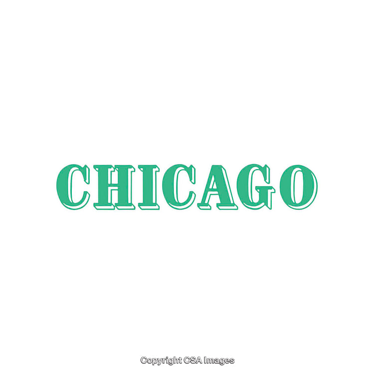 Stylized Text Design Featuring the Word Chicago in Bold Green Font
