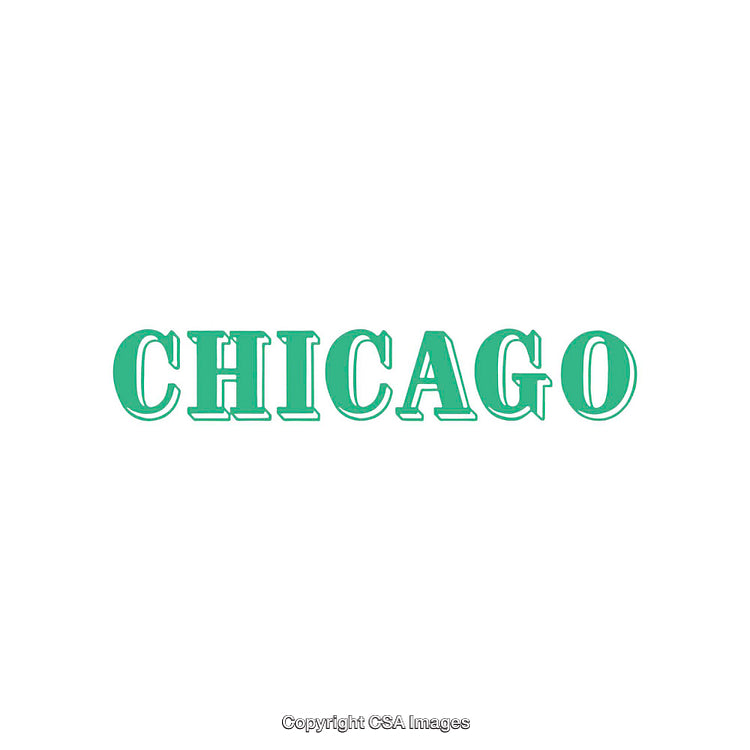Stylized Text Design Featuring the Word Chicago in Bold Green Font