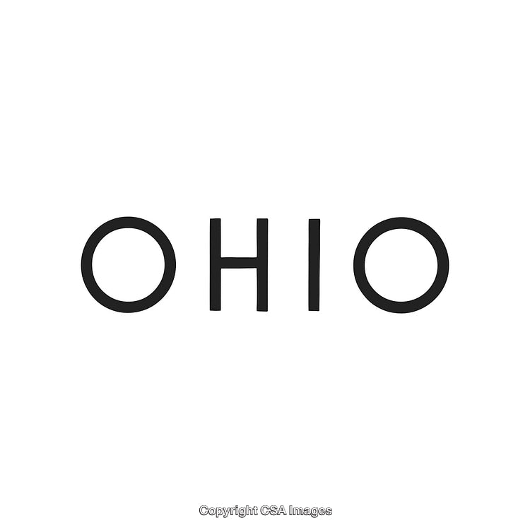 Ohio State Name in Minimalistic Typography Black Text on White Background